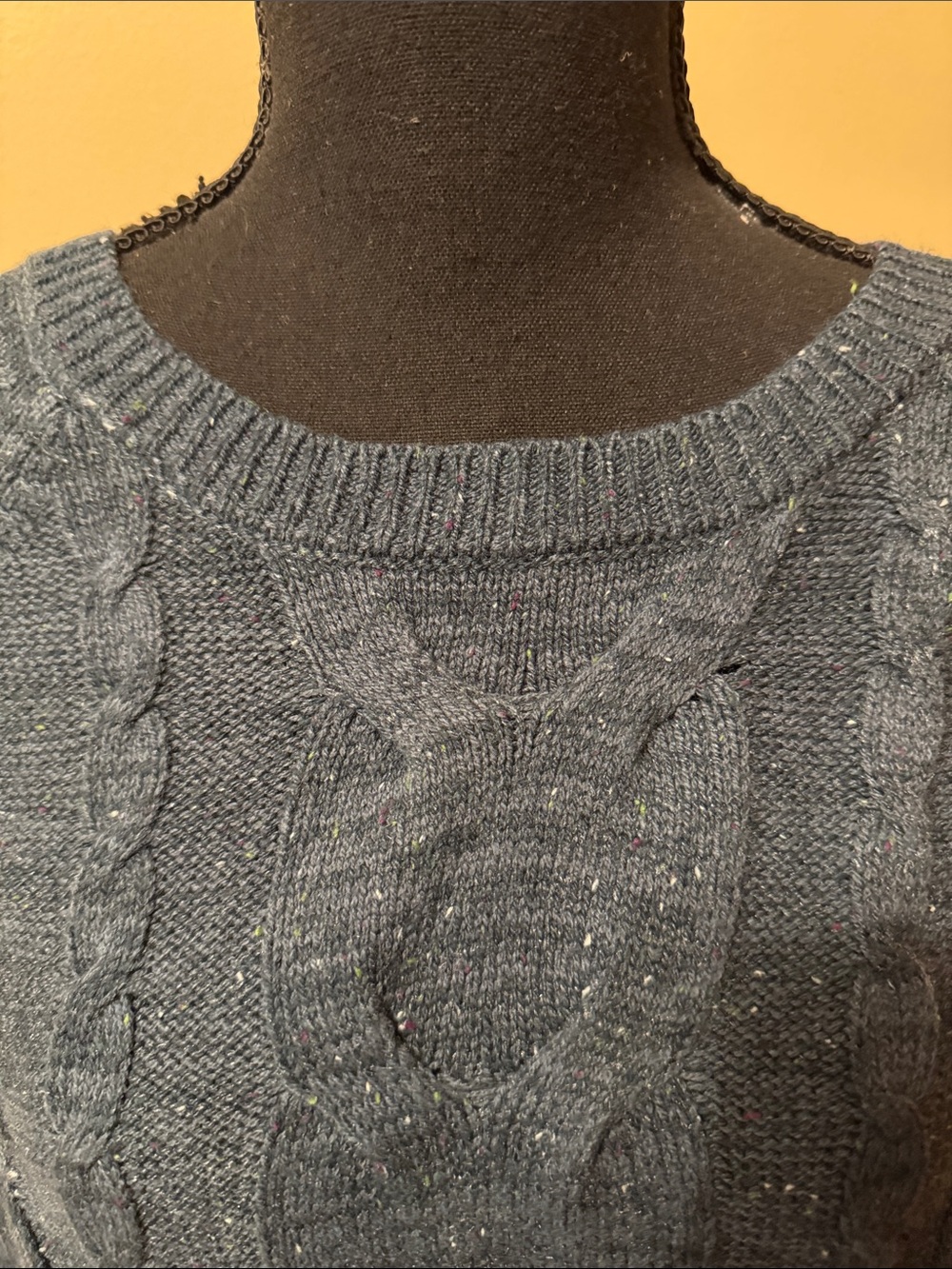 J. Jill Dark Teal Cable-Knit Long Sleeve Midi Dress - Picture 2 of 8